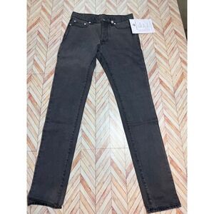 NWT BLK DNM Jeans 1 Womens Straight Leg Washed Grey Button Fly Denim 26 Skater